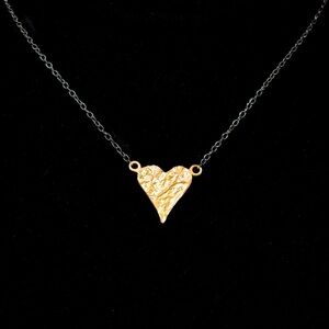 NEW - Limited Edition Handmade Heart Necklace 18K Gold Vermeil & Oxidized Silver
